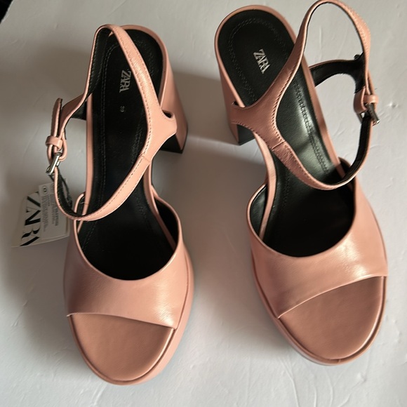 ZARA Women’s Platform Leather Sandals - Picture 8 of 17